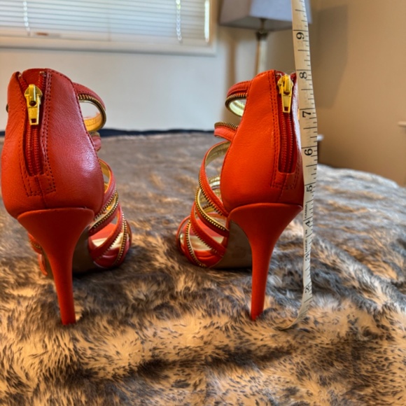 Julianne Hough Tangerine Tango Venice Napa Leather heals size 8.5 - Picture 4 of 11